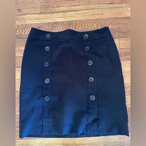 Ann Taylor Black Button-Accent Pencil Skirt